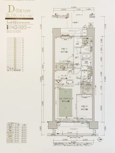 Dタイプ 2LDK 62.21㎡　出典：物件資料