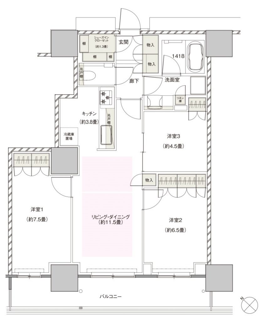 間取り参考SW74Aタイプ　出典：公式HP