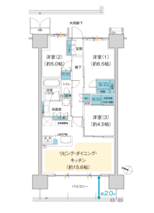 スカイプラザ・ユーカリが丘 ゲートフロント　間取り