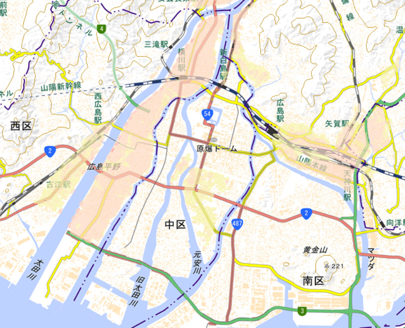 洪水の浸水想定区域　出典：広島市防災情報マップ