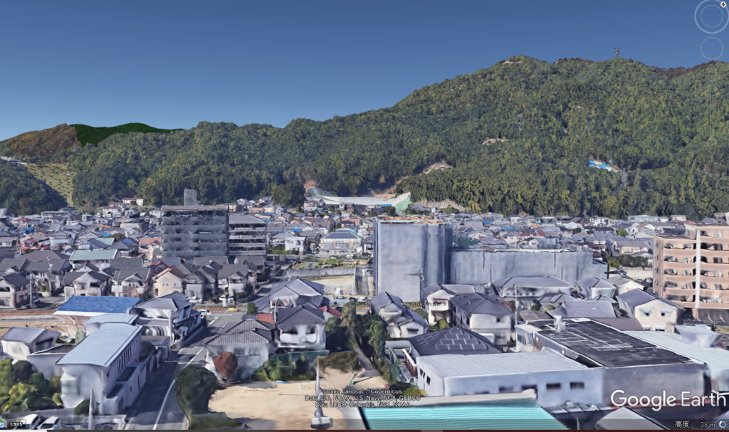 西側の眺望　出典：GoogleEarthpro