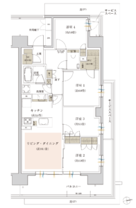 ザ・パークハウス三郷 間取り（Gタイプ 4LDK+WIC+SIC 80.02㎡）