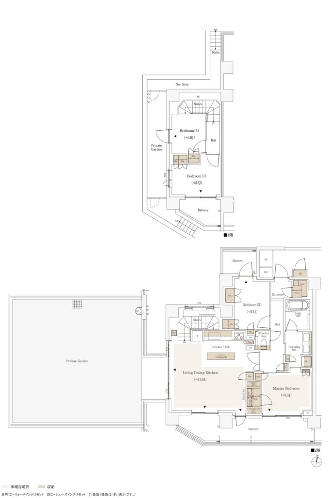 ⑫パークシティ高田馬場の間取り図（Ss106A）住井はな