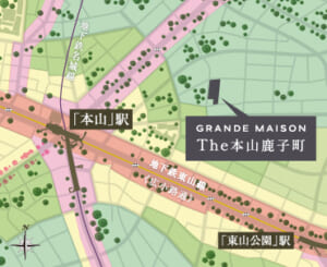グランドメゾンThe本山鹿子町 用途地域図