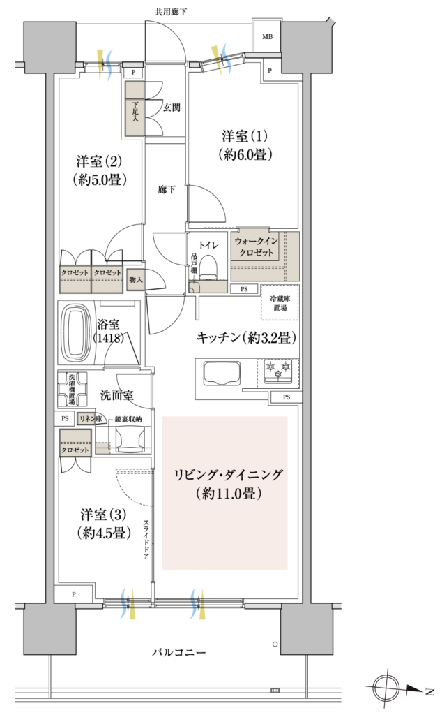 Mタイプ間取り